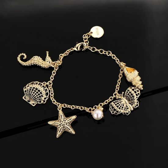 Christian Dior CD Ocean Themed Charm Adjustable Bracelet