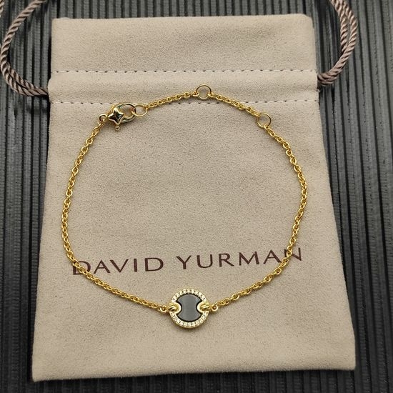 David Yurman Gold Diamond Onyx Bracelet