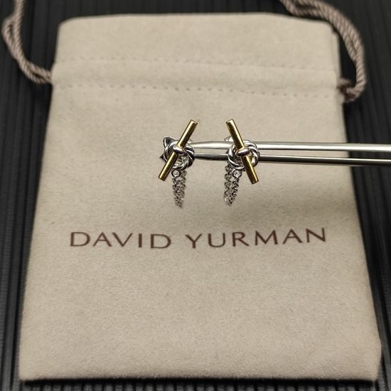 David Yurman Two Tone Chain Drop Earrings